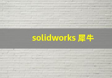 solidworks 犀牛